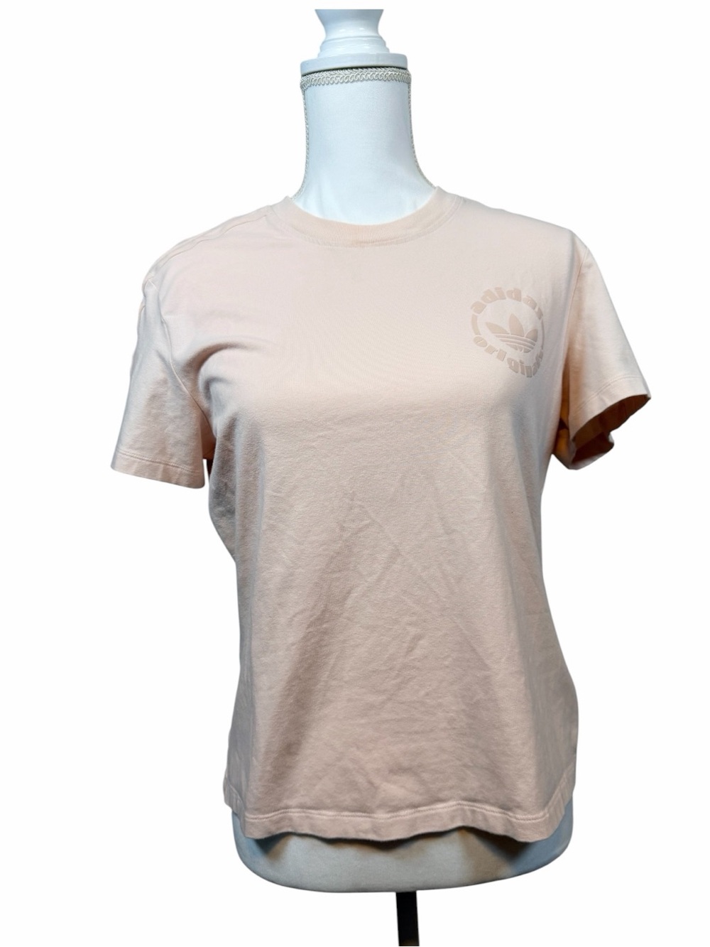 adidas Women's Crewneck Tee in Pale Pink Size Large